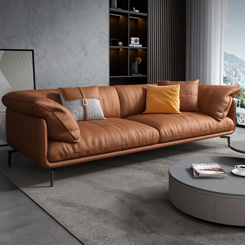 32" High Modern Faux Leather Tuxedo Arm Standard Sofa with Cushions for Apartment Clearhalo 'furn' 'furn_sofas' 'Furniture' 'furniture_sofas' 'Living Room Furniture' 'Sofa' 'sofas' 1200x1200_f6f604f9-d7de-4566-b386-41cb1cb3c0fc