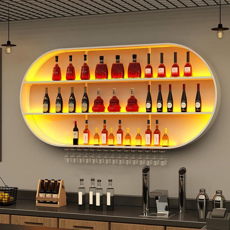 Scaffale di vino di ferro moderno a parete a parete rastrellatura con scaffale