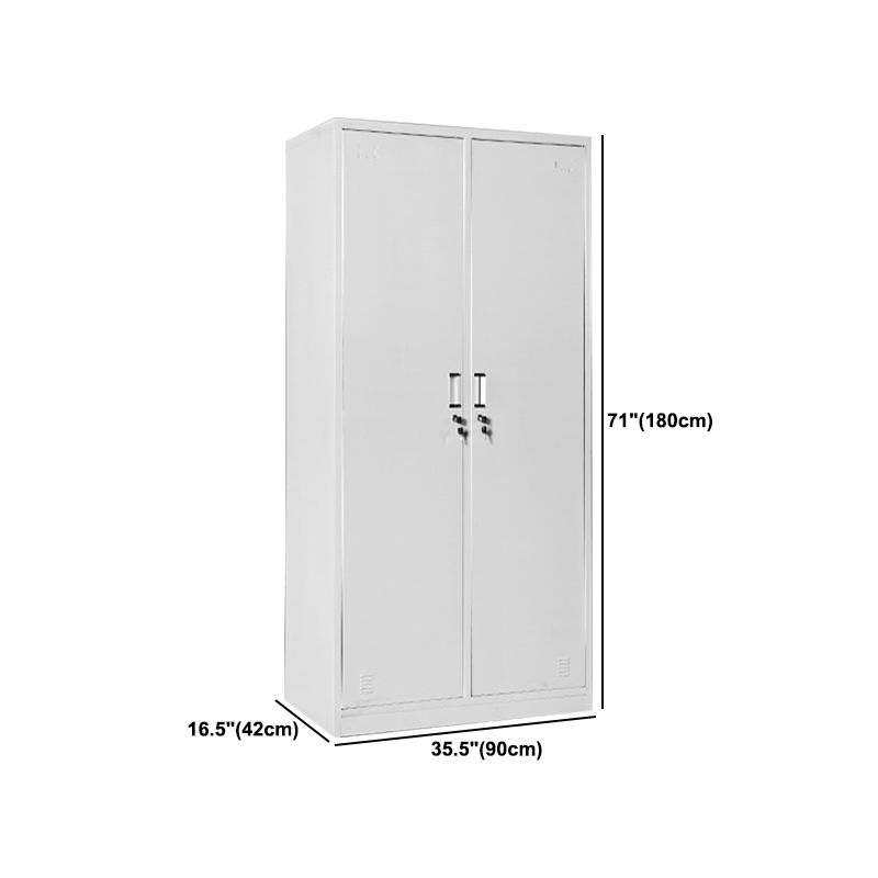 White Hinged Wardrobe Cabinet Contemporary Steel Wardrobe Armoire Clearhalo 'Armoires & Wardrobes' 'armoires_wardrobes' 'Bedroom Furniture' 'furn' 'furn_armoires_wardrobes' 'Furniture' 1200x1200_f6f69cd6-9cd5-40dd-a846-7b2944d47a0d