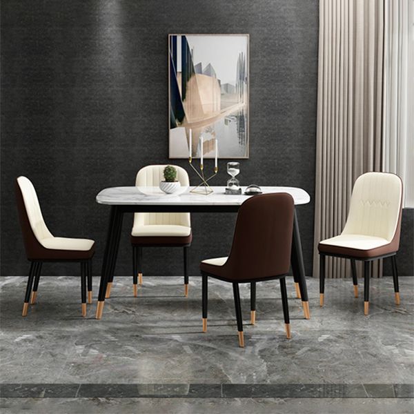 Scandinavian Style Metal Chair Set Kitchen Solid Back Dining Side Chairs Clearhalo ' kitchen&dining_furn' 'Dining Chairs' 'Dining Tables & Seating' 'dining_chair' 'furn' 'furn_dining_chair' 'Furniture' 'furniture_dining_chair' 'Kitchen & Dining Furniture' 'kitchen' 1200x1200_f6f72f8e-9c04-4592-b3da-afe5cf9d1b26