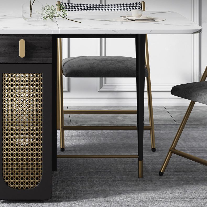 59'' Foldable Sintered Stone Top Dining Table Modern Rectangle Table with Trestle Base Clearhalo ' dining_table' 'Dining Tables & Seating' 'Dining Tables' 'furn' 'furn_dining_table' 'Furniture' 'furniture_dining_table' 'Kitchen & Dining Furniture' 'kitchen&dining_furn' 'kitchen' 'kitchen_dining_table' 1200x1200_f6f7a3b8-4990-4f6e-a657-9dd065e56053