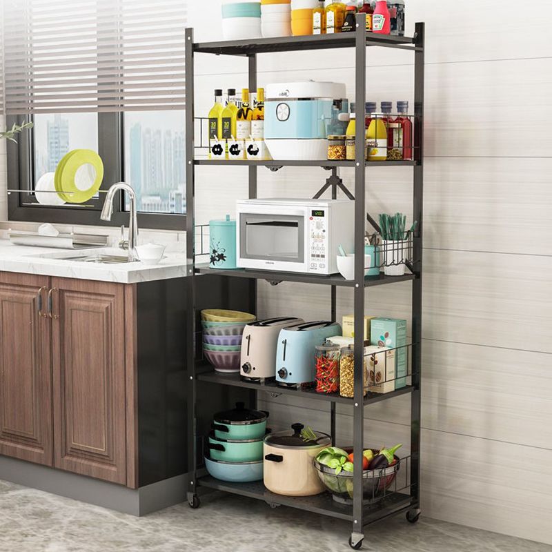 Foldable Bookcase Open Back Bookshelf with Casters for Study Room Office Clearhalo 'Bookcases' 'furn' 'furn_bookcases' 'Furniture' 'furniture_bookcases' 'Office Furniture' 1200x1200_f6f8783c-411b-43a4-80f9-8520bc7e2c34