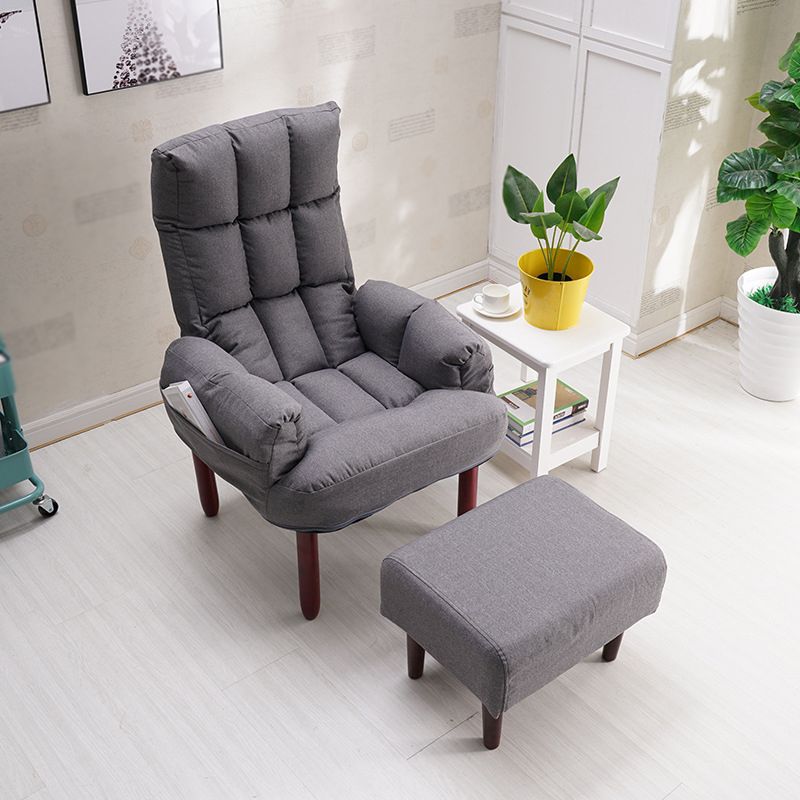 Fabric Convertible Chair Modern Biscuit Back Chair for Bedroom