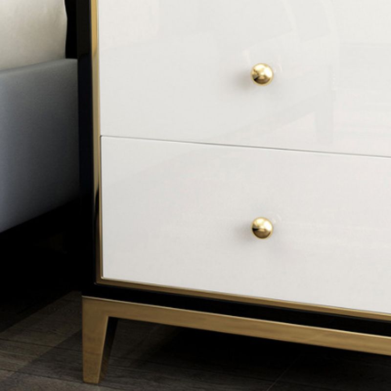 Tableau de nuit de 2 dessins 19.67 "Armoire de chevet glamour en bois massif de haut