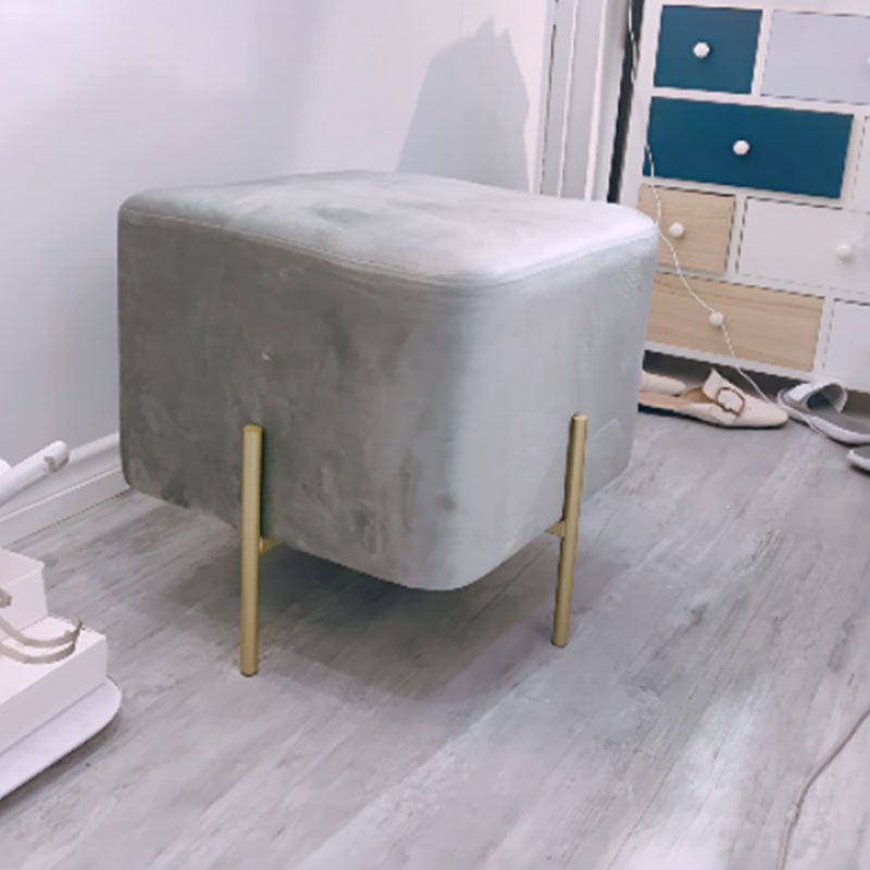 Glam Pouf Ottoman Velvet Upholstered Solid Color Square Ottoman with Metal Legs Clearhalo 'furn' 'furn_ottomans_poufs' 'Furniture' 'Living Room Furniture' 'Ottomans & Poufs' 'ottomans_poufs' 1200x1200_f6f919b4-c59d-4a74-b372-53ac92f7a1b8