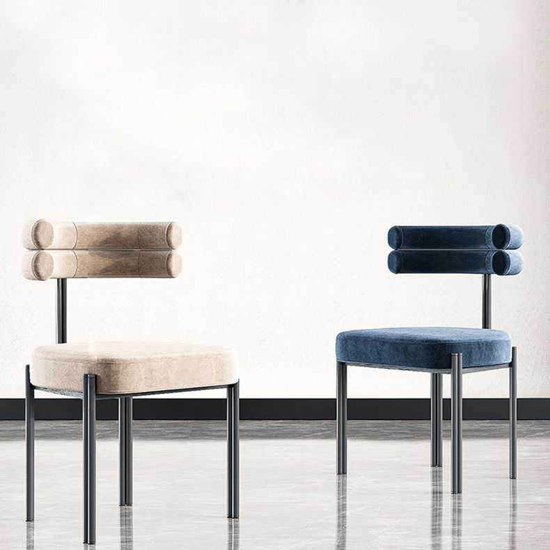 Modern Style Home Side Chair Open Back Metal Upholstered Single Dining Room Chair Clearhalo ' kitchen&dining_furn' 'Dining Chairs' 'Dining Tables & Seating' 'dining_chair' 'furn' 'furn_dining_chair' 'Furniture' 'furniture_dining_chair' 'Kitchen & Dining Furniture' 'kitchen' 1200x1200_f6f98400-978a-456c-a786-e583a5ccfe79