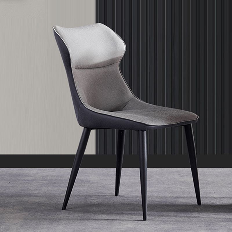 Wingback Side Chair Contemporary Faux Leather Kitchen Dining Chair