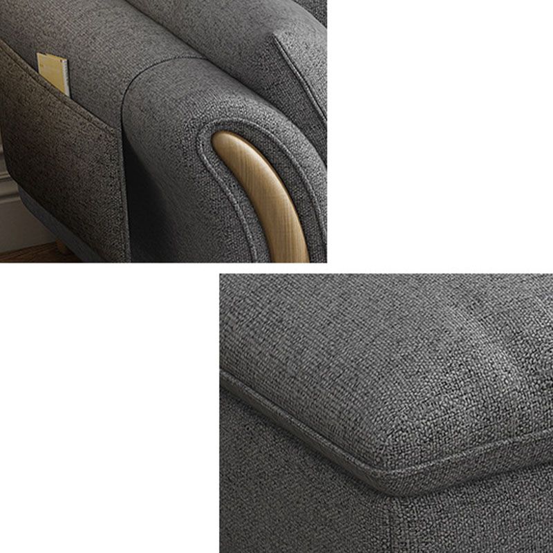 Scandinavian Sectional Sofa Fabric Storage Stationary Sectional Clearhalo 'furn' 'furn_sectionals' 'Furniture' 'Living Room Furniture' 'Sectionals' 1200x1200_f6fb4338-ec62-4b69-ab09-5da34bc81c4a