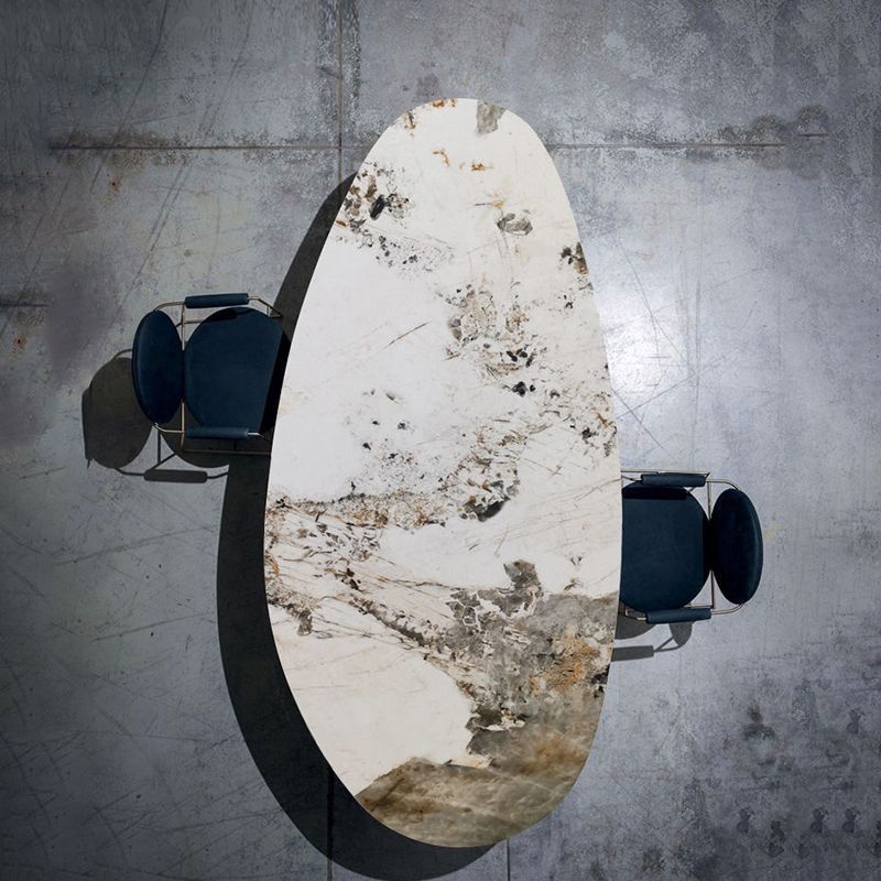 Oval Traditional Luxury Stone Table Standard Height Dining Table Clearhalo 'Dining Tables & Seating' 'Dining Tables' 'dining_table' 'furn' 'furn_dining_table' 'Furniture' 'Kitchen & Dining Furniture' 1200x1200_f6fb8645-65a9-4ac0-ad5d-65c268e93787