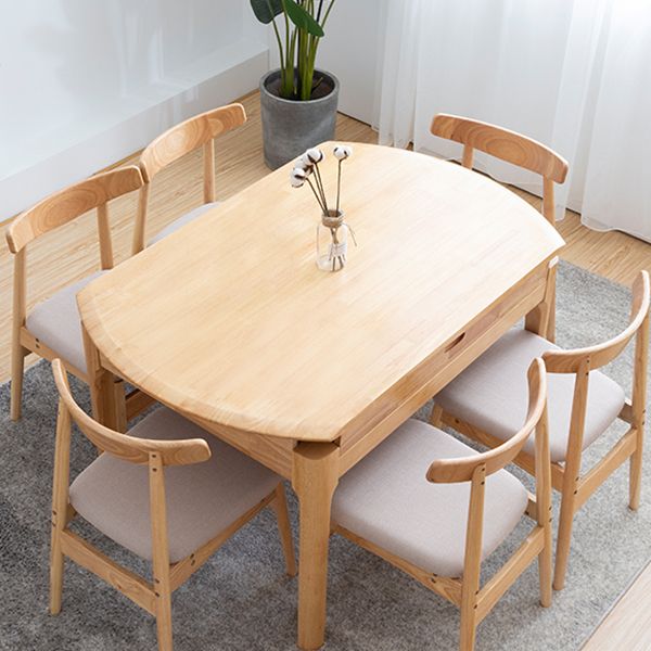 Modern Round Dining Table Brown Solid Wood Drop-Leaf Dining Table with 4 legs Clearhalo ' dining_table' 'Dining Tables & Seating' 'Dining Tables' 'furn' 'furn_dining_table' 'Furniture' 'furniture_dining_table' 'Kitchen & Dining Furniture' 'kitchen&dining_furn' 'kitchen' 'kitchen_dining_table' 1200x1200_f6fc4bea-c692-4fb8-b915-cd429726ae19