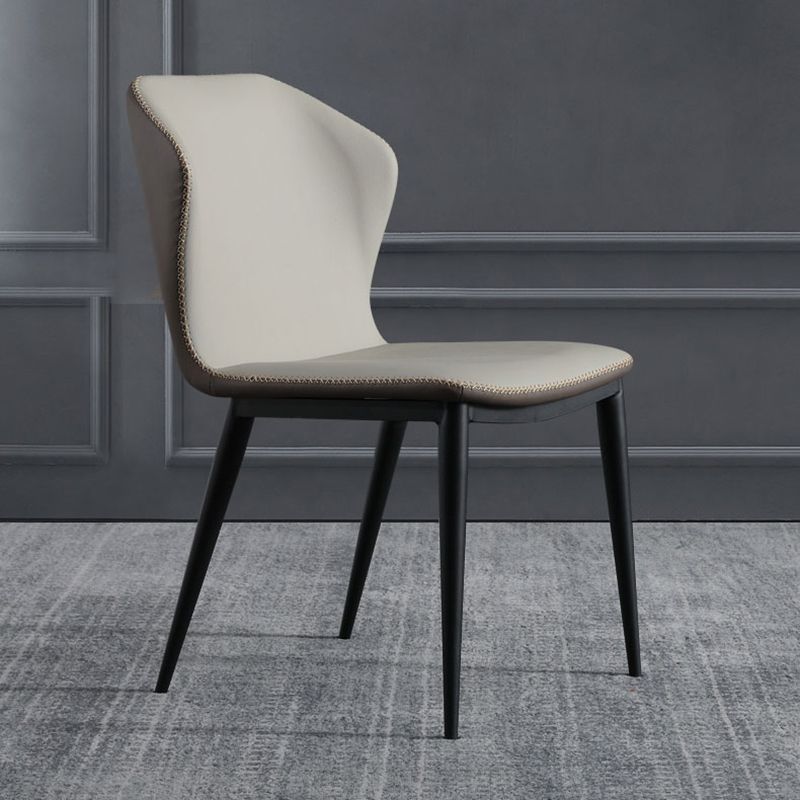 Industrial Armless Wingback Chairs PU Leather Dining Chairs for Kitchen Clearhalo ' kitchen&dining_furn' 'Dining Chairs' 'Dining Tables & Seating' 'dining_chair' 'furn' 'furn_dining_chair' 'Furniture' 'furniture_dining_chair' 'Kitchen & Dining Furniture' 'kitchen' 1200x1200_f6fc6550-7ed9-4102-a879-5e93a57cd528