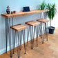 Brown and Light Brown Modern Style Bar Table Solid Wood and Iron Coffee Shop Bar Table Clearhalo 'Bar Furniture' 'Bar Tables' 'bar_tables' 'furn' 'furn_bar_tables' 'Furniture' 'furniture_bar_tables' 'Kitchen & Dining Furniture' 1200x1200_f6fc7a38-6618-4c0b-a846-42cb7520ff7e