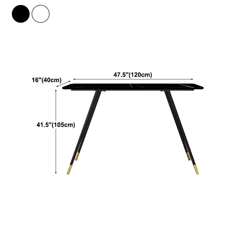 Industrial Style Black Metal Bar Table Faux Marble Rectangle Top Indoor Table with 4 Legs Clearhalo 'Bar Furniture' 'Bar Tables' 'bar_tables' 'furn' 'furn_bar_tables' 'Furniture' 'furniture_bar_tables' 'Kitchen & Dining Furniture' 'kitchen&dining_furn' 'kitchen' 1200x1200_f6fcc161-6618-4ad8-af9f-9949b0aa3ce2