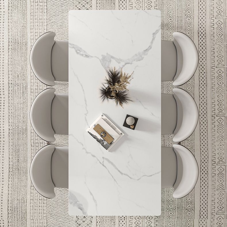 Esszimmer-Set aus gesintertem Stein im Designer-Stil, rechteckig, 1/2/4/5/7-teilig, Esszimmertisch-Set