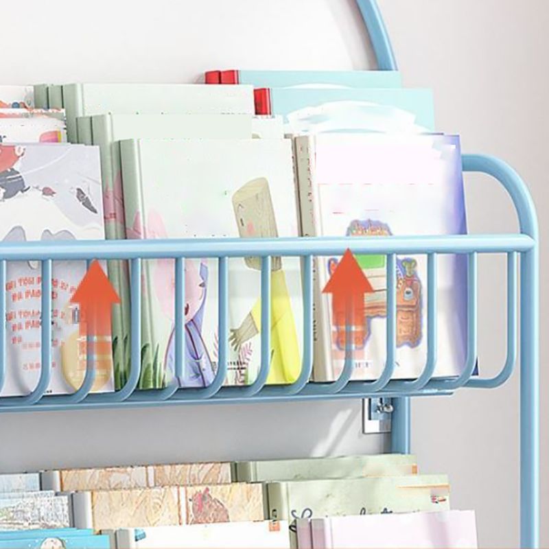 Metal Floating Bookshelf Closed Back Contemporary Bookcase with Shelves