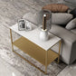 Contemporary Sled with Shelf Rectangular Double Tier Living Room Side Table