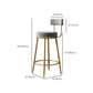 Glam Style Counter Stool Upholstered Living Room Bar Stool with Gold Frame