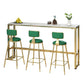 Table de bar de bistro de style moderne de table en faux marbre blanc pour le salon