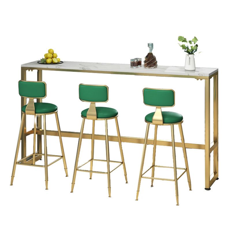Table de bar de bistro de style moderne de table en faux marbre blanc pour le salon
