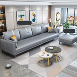 Canapé en cuir fausse 35,43 "High Modern Square ARM SOFA avec 4 oreillers