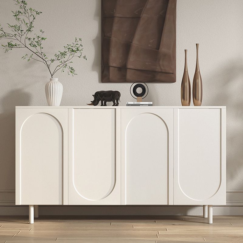 Contemporary White Wood Buffet Sideboard Adjustable Shelving Sideboard Clearhalo 'buffet_sideboard' 'Buffets & Sideboards' 'furn' 'furn_buffet_sideboard' 'Furniture' 'Kitchen & Dining Furniture' 1200x1200_f70252c4-a6c1-402d-8536-afc7a5c2b4e6