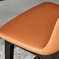 Industrial Faux Leather Bar Stools Indoor Solid Back Stools with Wooden Frame