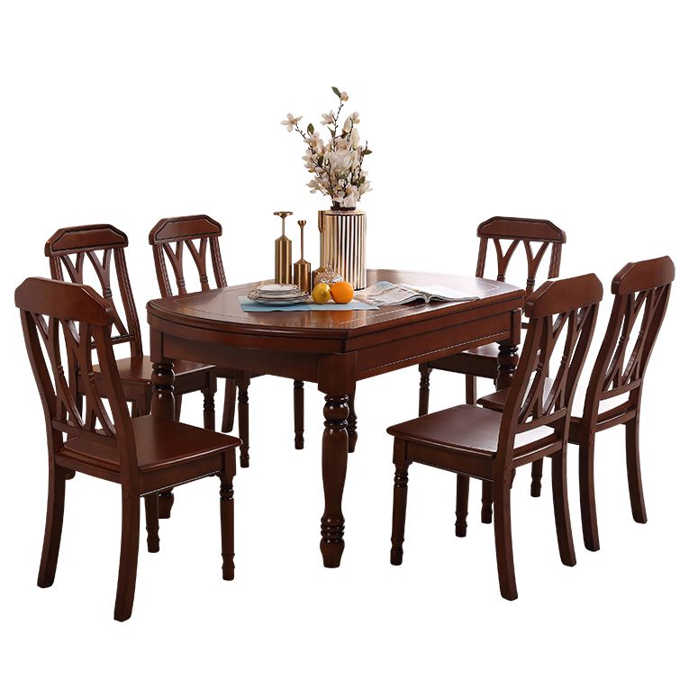 Modern Solid Wood Extendable Table Standard Brown Dining Table for Kitchen Clearhalo ' dining_table' 'Dining Tables & Seating' 'Dining Tables' 'furn' 'furn_dining_table' 'Furniture' 'furniture_dining_table' 'Kitchen & Dining Furniture' 'kitchen&dining_furn' 'kitchen' 'kitchen_dining_table' 1200x1200_f703d580-f448-4889-8399-f94ab5602a77