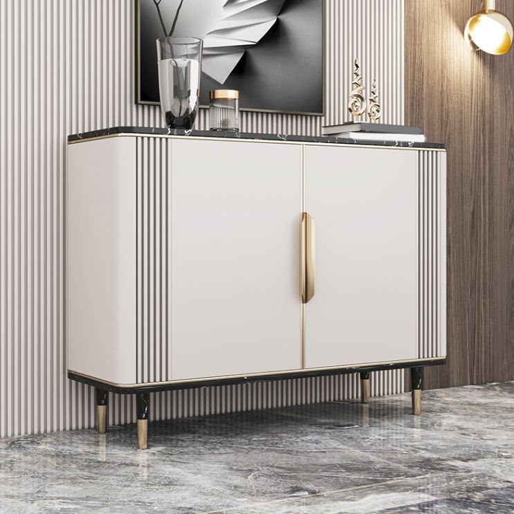 Glam Dining Server Marble Buffet Server with Doors for Living Room Clearhalo 'buffet_sideboard' 'Buffets & Sideboards' 'furn' 'furn_buffet_sideboard' 'Furniture' 'Kitchen & Dining Furniture' 1200x1200_f705e79c-bec4-4674-931d-8cbaad3a07f1