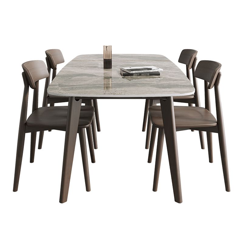 Contemporary Solid Wood Dining Table Sintered Stone Dining Table with 4 Legs Clearhalo 'Dining Tables & Seating' 'Dining Tables' 'dining_table' 'furn' 'furn_dining_table' 'Furniture' 'furniture_dining_table' 'Kitchen & Dining Furniture' 'kitchen' 'kitchen_dining_table' 1200x1200_f70645dc-4350-4ede-b04d-d1fed4c8b201