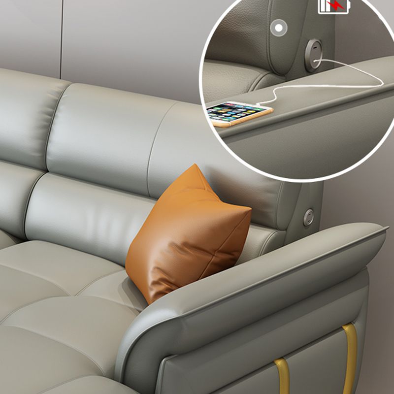 Divani convertibili in pelle glam braccia svasate pieghevoli.