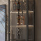 Modern Curio Cabinet Metal Glass Doors Buffet Cabinet with Doors