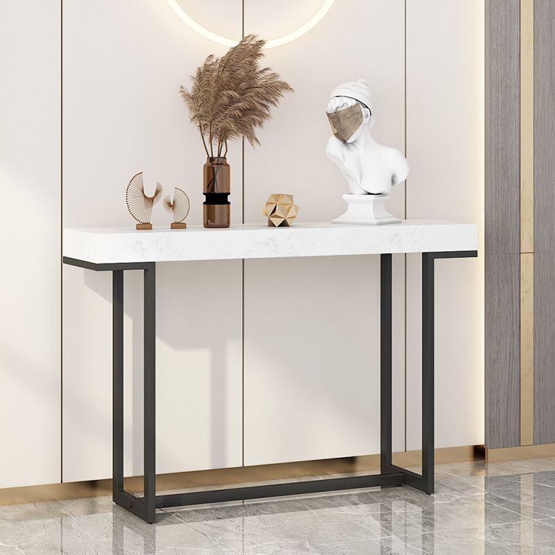 Tavolo da cosco del cavalletto di ferro con tavolo dell'accento superiore in marmo per Hall