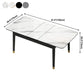 Rectangle 4 Legs Home Furniture Stone Dining Room Collection with Drop Leaf Clearhalo ' dining_table' 'Dining Tables & Seating' 'Dining Tables' 'furn' 'furn_dining_table' 'Furniture' 'furniture_dining_table' 'Kitchen & Dining Furniture' 'kitchen&dining_furn' 'kitchen' 'kitchen_dining_table' 1200x1200_f708c655-ae88-4350-9ad0-78bb93bf68c0