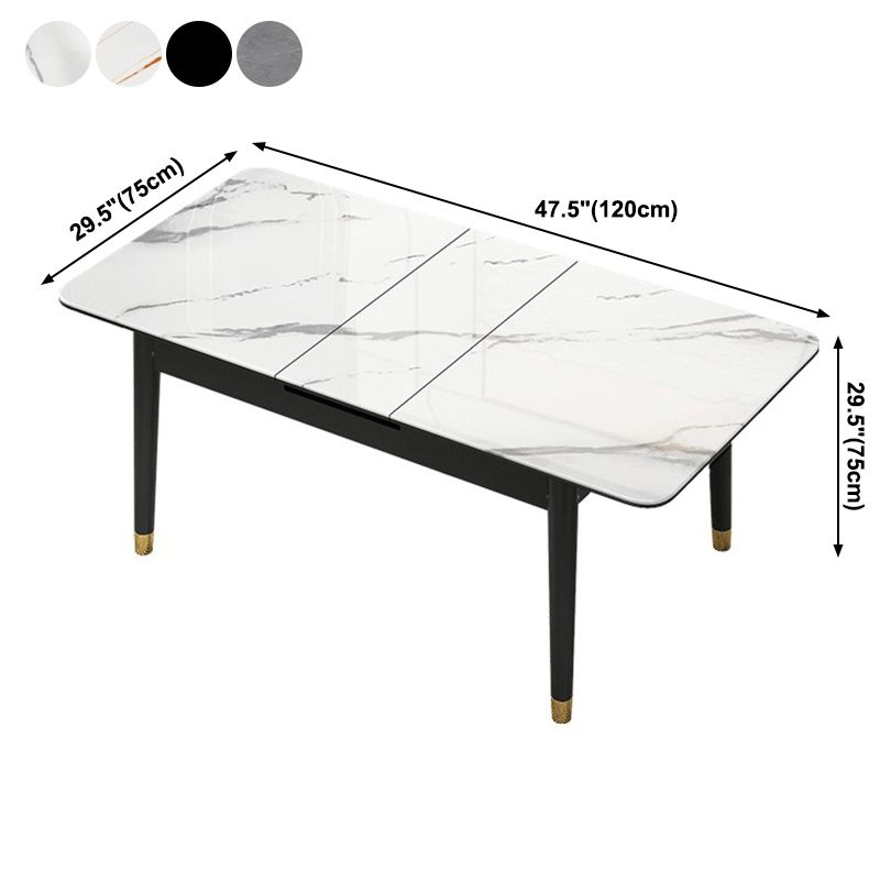 Rectangle 4 Legs Home Furniture Stone Dining Room Collection with Drop Leaf Clearhalo ' dining_table' 'Dining Tables & Seating' 'Dining Tables' 'furn' 'furn_dining_table' 'Furniture' 'furniture_dining_table' 'Kitchen & Dining Furniture' 'kitchen&dining_furn' 'kitchen' 'kitchen_dining_table' 1200x1200_f708c655-ae88-4350-9ad0-78bb93bf68c0
