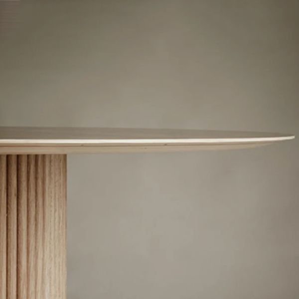 Round Pedestal Modern Dining Table Brown Tone Fixed Table with Pinewood Solid Wood Clearhalo ' dining_table' 'Dining Tables & Seating' 'Dining Tables' 'furn' 'furn_dining_table' 'Furniture' 'furniture_dining_table' 'Kitchen & Dining Furniture' 'kitchen&dining_furn' 'kitchen' 'kitchen_dining_table' 1200x1200_f709689e-bb4f-4298-b2c6-fdede9a88e68