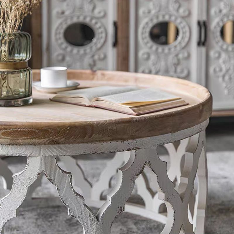 Rustic Solid Wood/Metal Round Distressed Living Room Accent Side Table Clearhalo 'Coffee & Accent Tables' 'End & Side Tables' 'end_side_tables' 'furn' 'furn_end_side_tables' 'Furniture' 'Living Room Furniture' 1200x1200_f709805f-8370-4ea9-b6f8-356f44f0cfd1