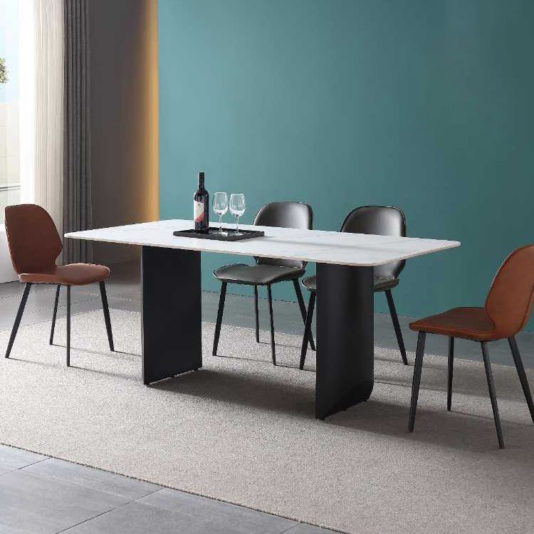 Upholstered Armless Dining Chairs Leather Wingback Side Chairs with Metal Legs Clearhalo ' kitchen&dining_furn' 'Dining Chairs' 'Dining Tables & Seating' 'dining_chair' 'furn' 'furn_dining_chair' 'Furniture' 'furniture_dining_chair' 'Kitchen & Dining Furniture' 'kitchen' 1200x1200_f709c71c-f578-41c8-9d59-b074eb575de2