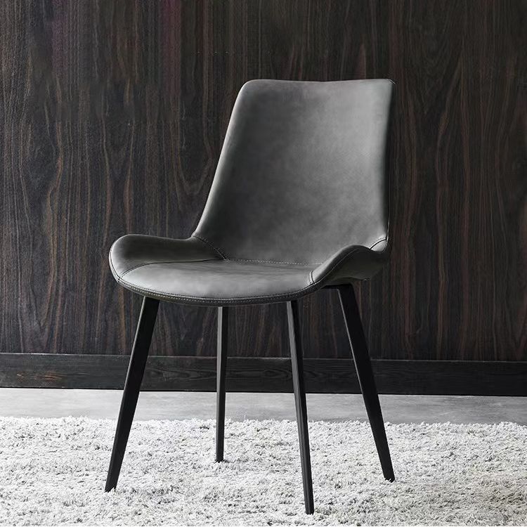 Minimalist Faux Leather Side Chair for Home Solid Back Chair Clearhalo 'Dining Chairs' 'Dining Tables & Seating' 'dining_chair' 'furn' 'furn_dining_chair' 'Furniture' 'furniture_dining_chair' 'Kitchen & Dining Furniture' 1200x1200_f70a4a44-5f22-42ef-93d9-12da9b5db592