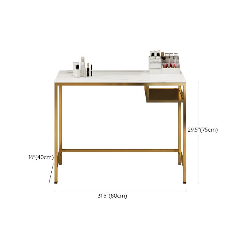 Glam Metall Waschtisch Make -up -Tisch Set Slate Top Waschtisch Schminktisch