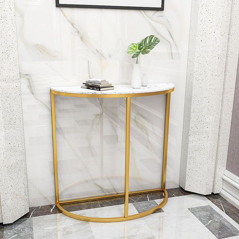 グラム大理石コンソールテーブルハーフムーンステイン抵抗性アクセントテーブル