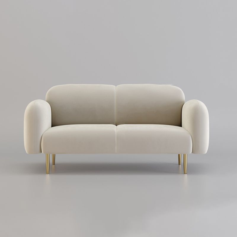 Velvet Modern Standard Sewn Pillow Back Sofa 27.5"W Square Arm with Bolster Pillows Clearhalo 'furn' 'furn_sofas' 'Furniture' 'furniture_sofas' 'kitchen' 'kitchen_sofas' 'Living Room Furniture' 'Sofa' 'sofas' 1200x1200_f70e750b-b05a-4c31-bd98-ba7f32d360e2