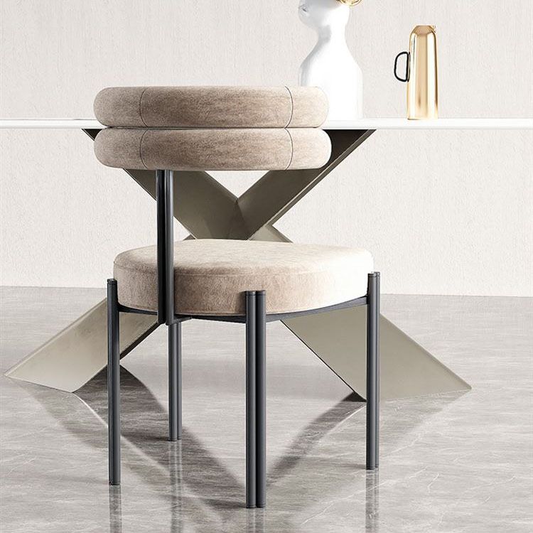 Modern Metal Dining Armless Chair Velvet Dining Side Chair for Restaurant Use Clearhalo ' kitchen&dining_furn' 'Dining Chairs' 'Dining Tables & Seating' 'dining_chair' 'furn' 'furn_dining_chair' 'Furniture' 'furniture_dining_chair' 'Kitchen & Dining Furniture' 'kitchen' 1200x1200_f70f48ec-b06b-4722-af78-16559624f305