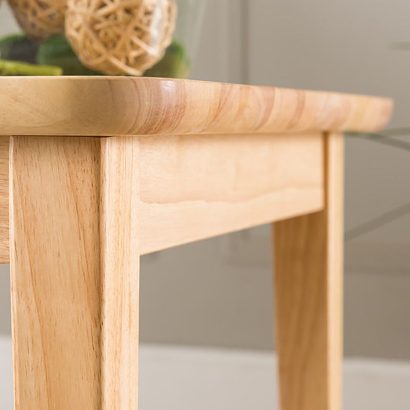 Modern Square End Table Solid Wood Top 4 Legs Sofa End Side Table