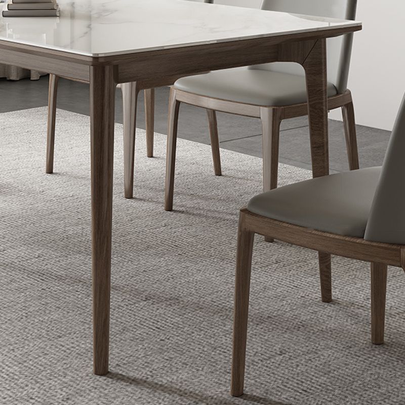 Contemporaneo 1/4/5/7 pezzi sala da pranzo set mobili rettangolo in pietra in bianco