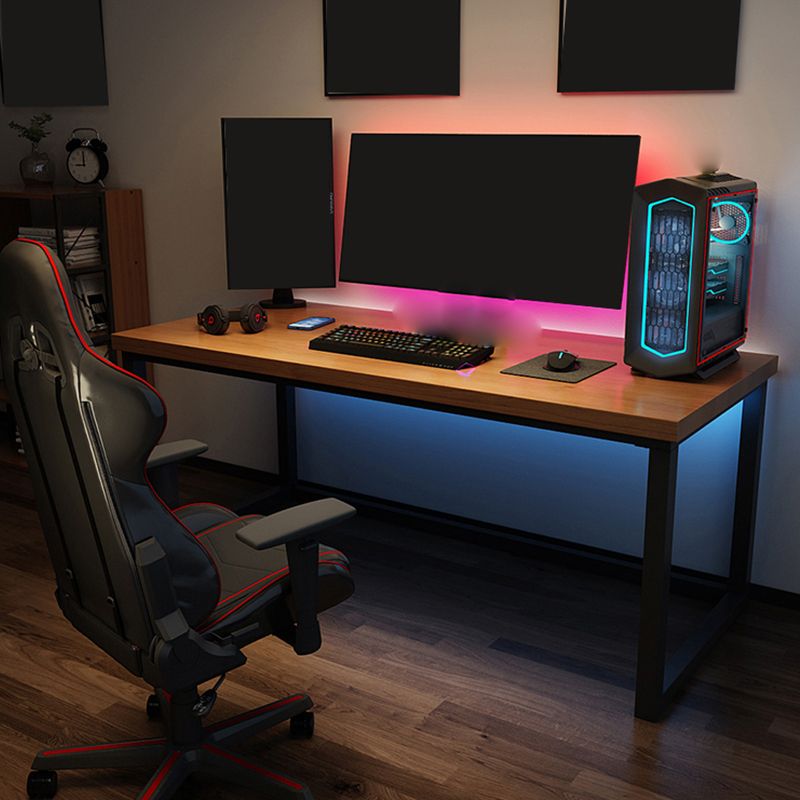 Escritorio de escritura rectangular de madera maciza escritorio de juegos industriales para el hogar