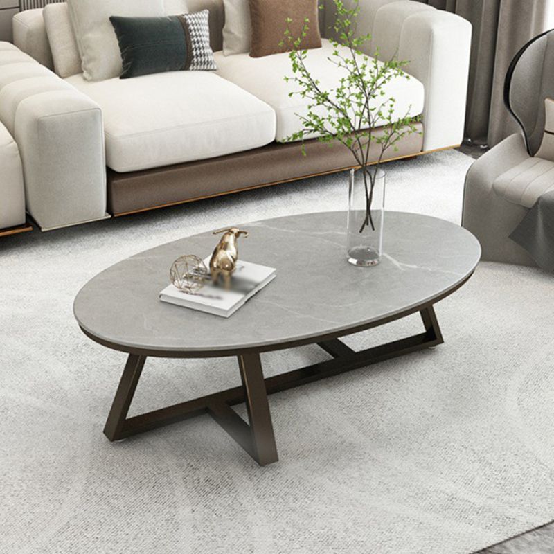 Modern Style Solid Slate Top White Gold/white/black Gold/grey Oval Coffee Table Clearhalo 'Coffee & Accent Tables' 'Coffee Tables' 'coffee_tables' 'furn' 'furn_coffee_tables' 'Furniture' 'Living Room Furniture' 1200x1200_f711f555-3f5c-4d34-b634-ea6becc3f2f7