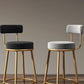 Glam Style Bar-stool with Iron Legs Footrest Low Back Round Seat for Kitchen Bar Clearhalo 'Bar Furniture' 'Bar Stools' 'bar_stools' 'furn' 'furn_bar_stools' 'furniture_bar_stools' 'Kitchen & Dining Furniture' 'kitchen&dining_furn' 'kitchen' 'kitchen_furn' Furniture' 1200x1200_f7128cad-328a-45bd-9077-bda5a8842cb7