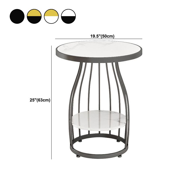 Faux Marble Accent Table Nightstand 24.8" Tall Bedside Cabinet Clearhalo 'Bedroom Furniture' 'furn' 'furn_night_stand' 'Furniture' 'night_stand' 'Nightstands' 1200x1200_f71448fb-67ec-4ef9-a0f2-dbb37f230904