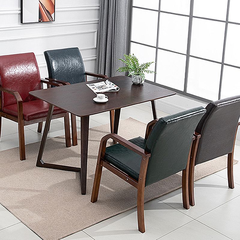 Scandinavian Home Arm Chair Solid Back Wood Upholstered Single Dining Room Chair Clearhalo ' kitchen&dining_furn' 'Dining Chairs' 'Dining Tables & Seating' 'dining_chair' 'furn' 'furn_dining_chair' 'Furniture' 'furniture_dining_chair' 'Kitchen & Dining Furniture' 'kitchen' 1200x1200_f715e078-1c84-4492-ac72-d7fd700e495b