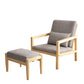 Bras en bois de style nordique inclus avec chaise d'accent salon coussin